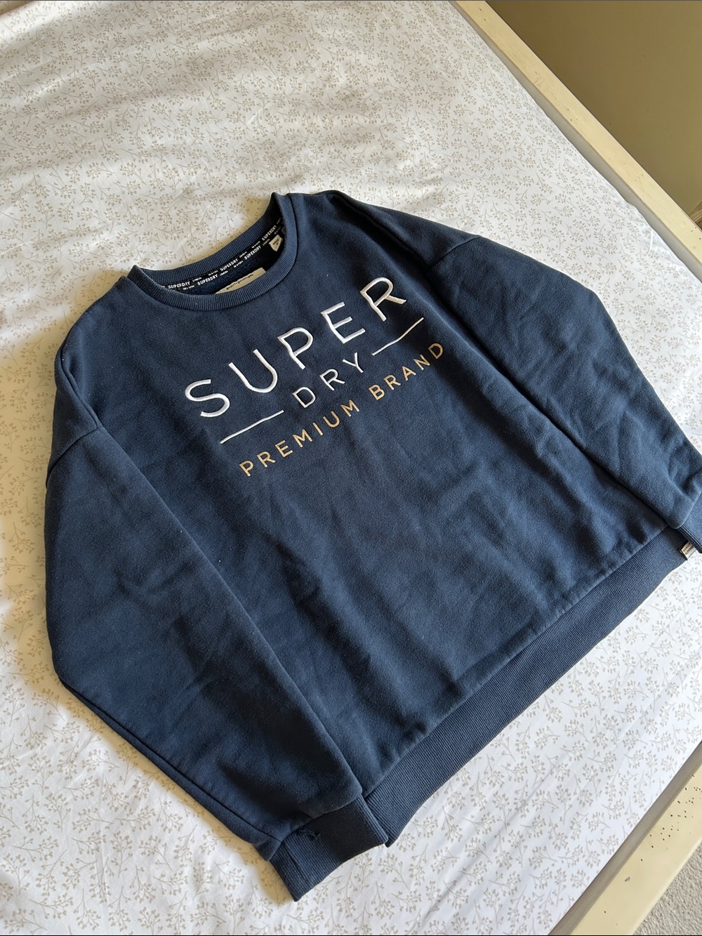 Superdry Navy Crewneck with Gold Lettering